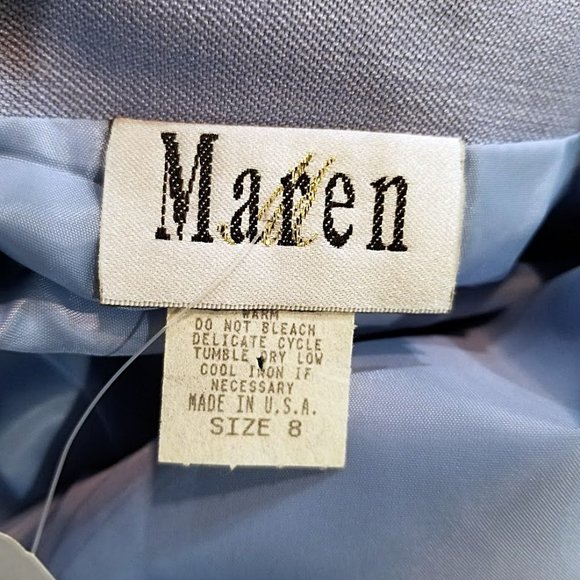 New Vintage Maren Light Blue Pencil Skirt - Fits Like 4/6 - Picture 2 of 11